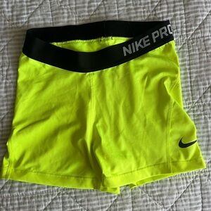 Nike Women's Bright Yellow Athletic Shorts